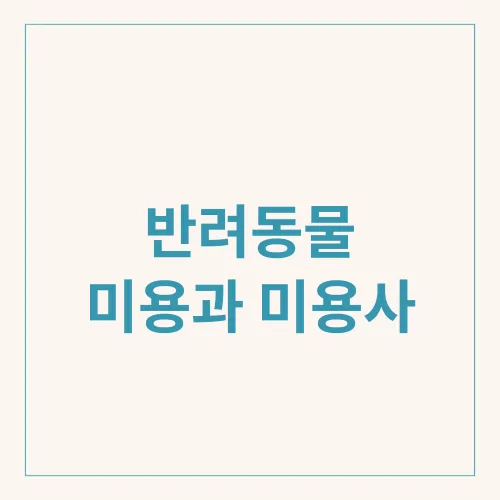 반려동물 미용과 미용사