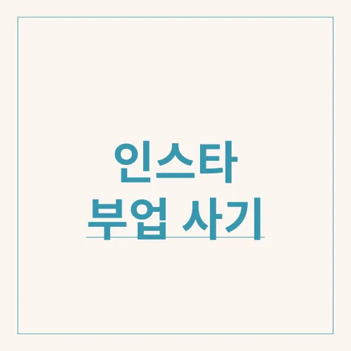 인스타 부업 사기