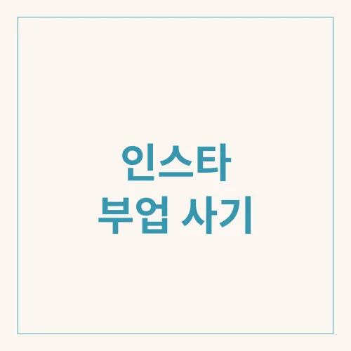인스타 부업 사기