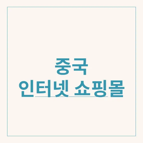 중국 인터넷 쇼핑몰