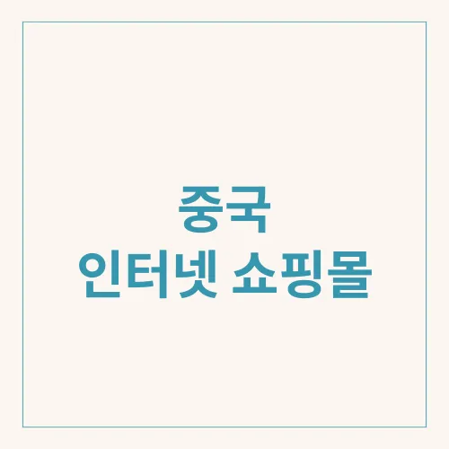 중국 인터넷 쇼핑몰
