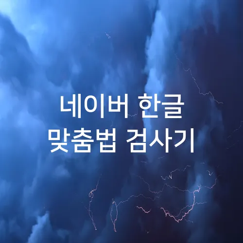 네이버 한글 맞춤법 검사기