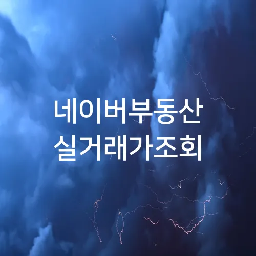 네이버부동산 실거래가조회