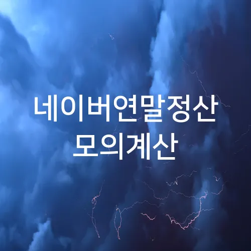 네이버연말정산 모의계산