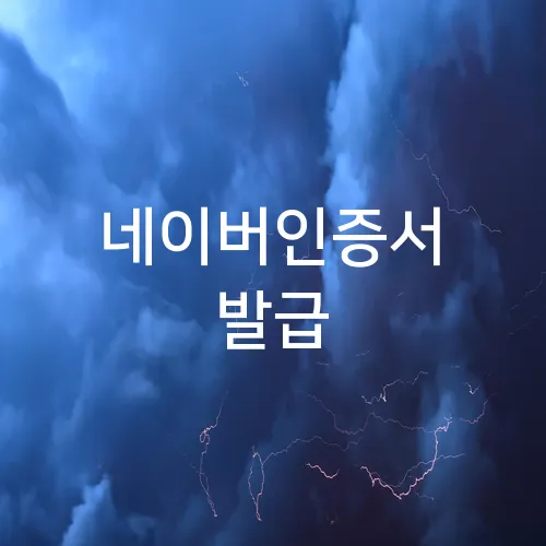 네이버인증서 발급