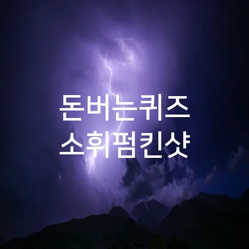 돈버는퀴즈 소휘펌킨샷
