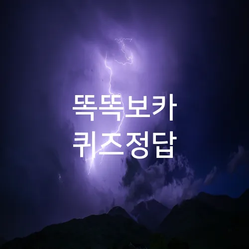 똑똑보카 퀴즈정답