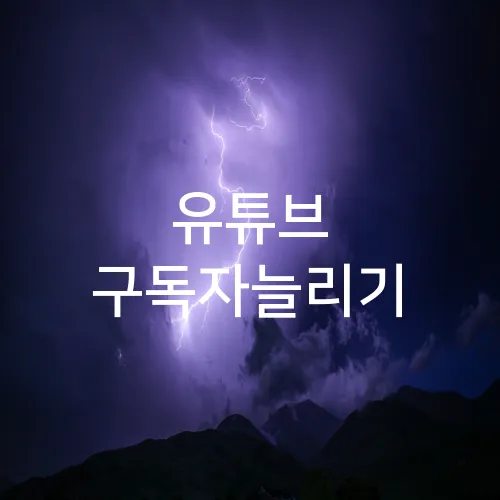 유튜브 구독자늘리기