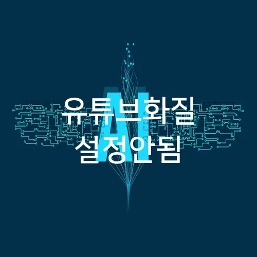 유튜브화질 설정안됨