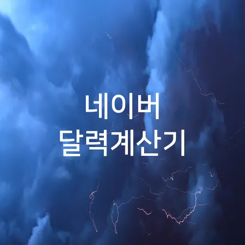 네이버 달력계산기