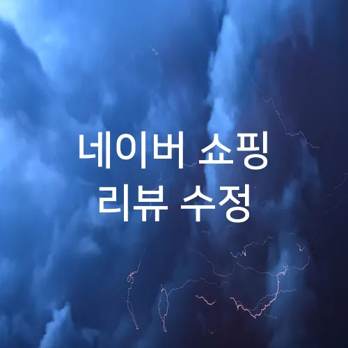 네이버 쇼핑 리뷰 수정
