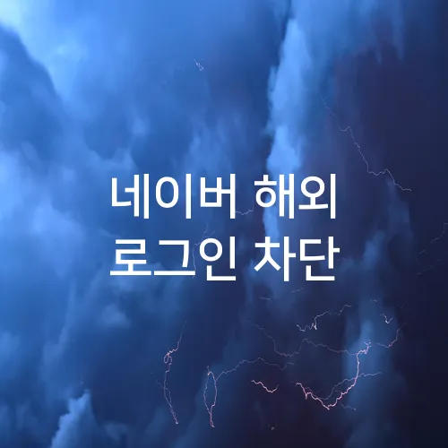 네이버 해외 로그인 차단