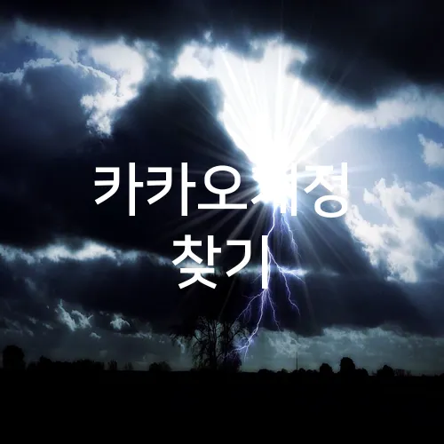 카카오계정 찾기