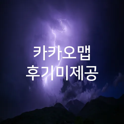 카카오맵 후기미제공