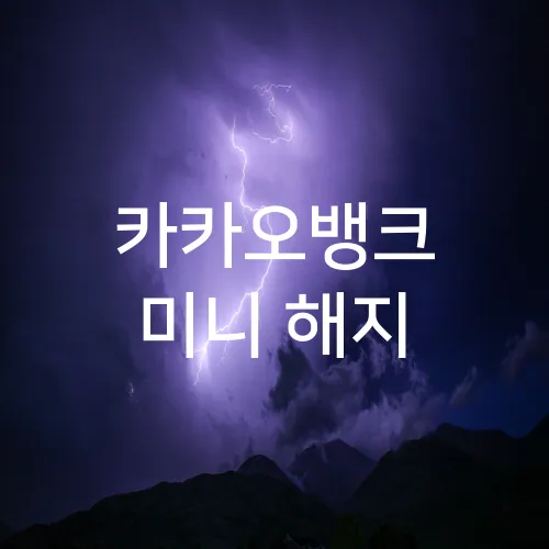 카카오뱅크 미니 해지