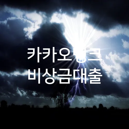 카카오뱅크 비상금대출