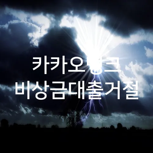 카카오뱅크 비상금대출거절