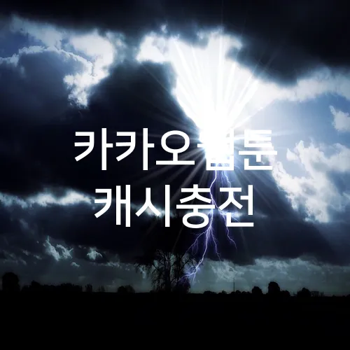 카카오웹툰 캐시충전