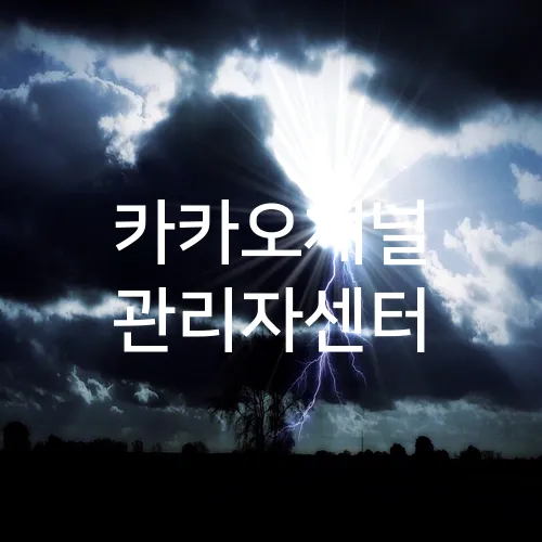 카카오채널 관리자센터