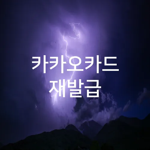 카카오카드 재발급
