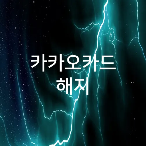 카카오카드 해지