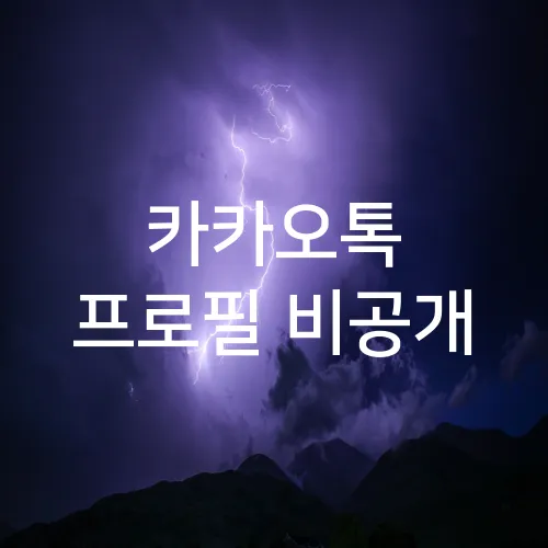 카카오톡 프로필 비공개