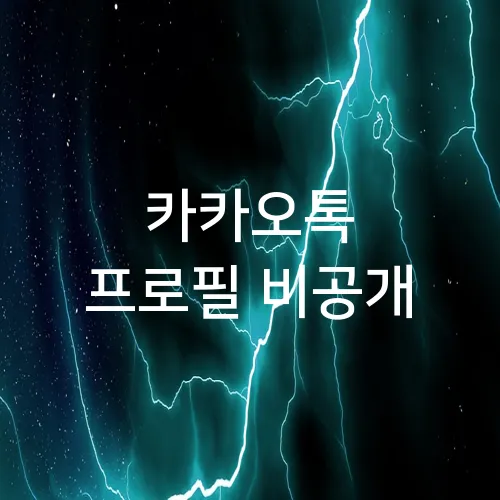 카카오톡 프로필 비공개