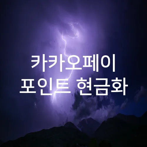 카카오페이 포인트 현금화