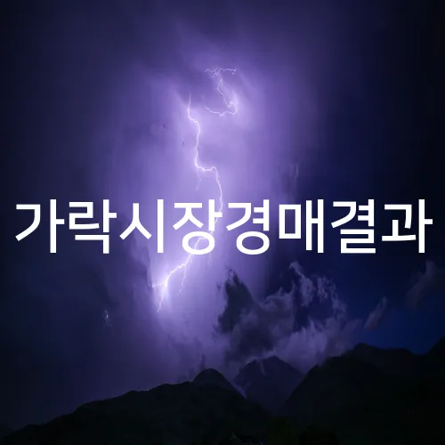 가락시장경매결과