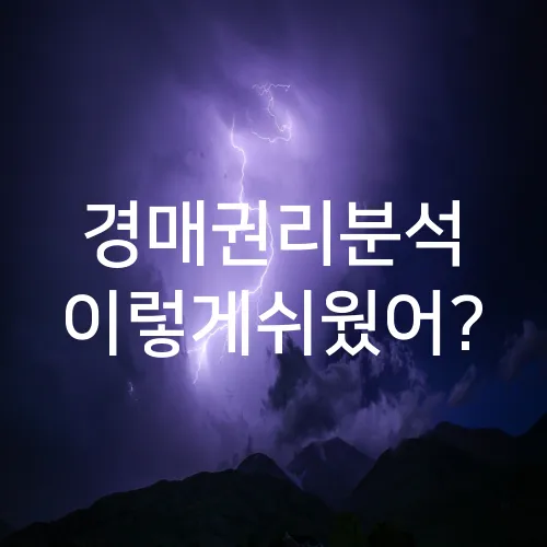 경매권리분석 이렇게쉬웠어?