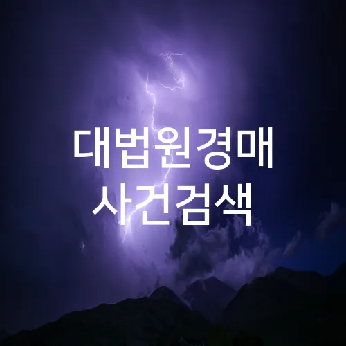 대법원경매 사건검색