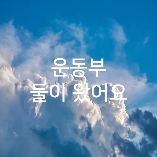 운동부 둘이 왔어요