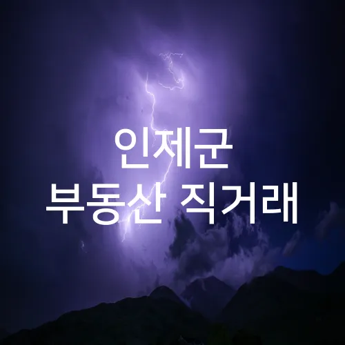 인제군 부동산 직거래