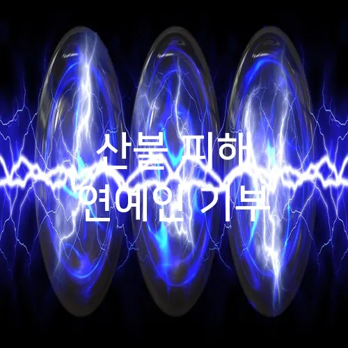 산불 피해 연예인 기부