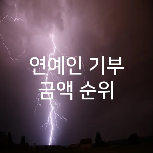 연예인 기부 금액 순위