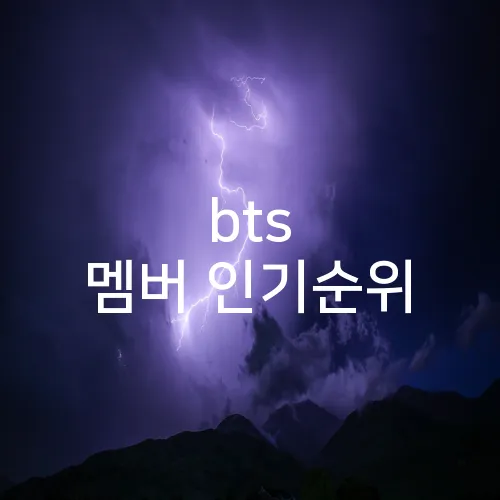 bts 멤버 인기순위
