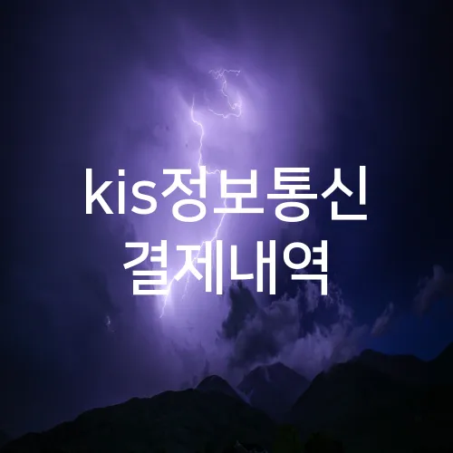 kis정보통신 결제내역