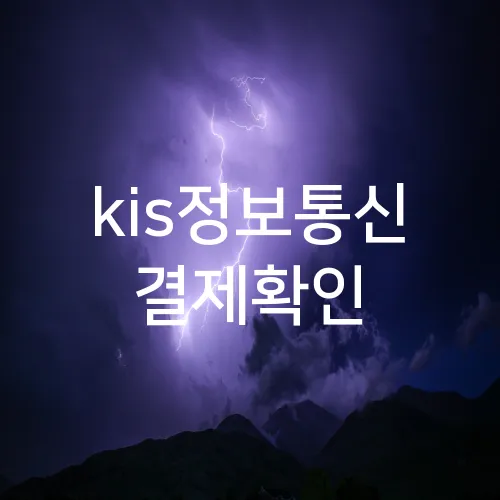 kis정보통신 결제확인