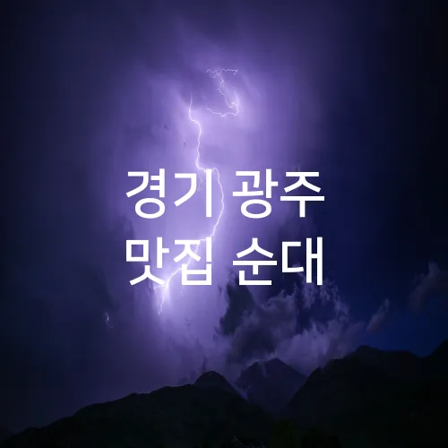 경기 광주 맛집 순대