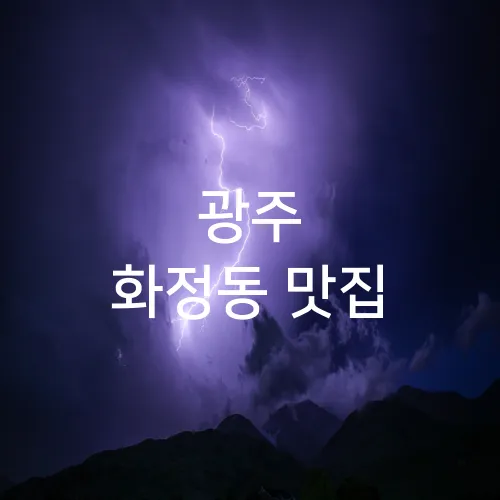 광주 화정동 맛집