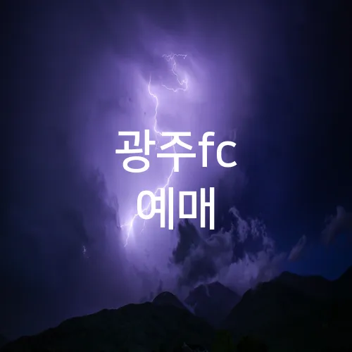 광주fc 예매