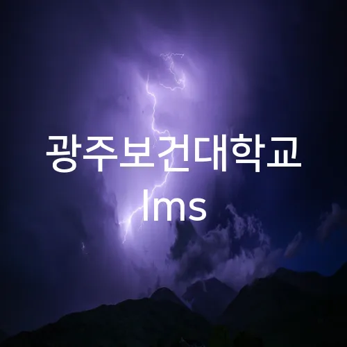 광주보건대학교 lms