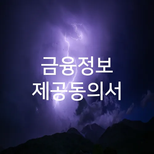 금융정보 제공동의서