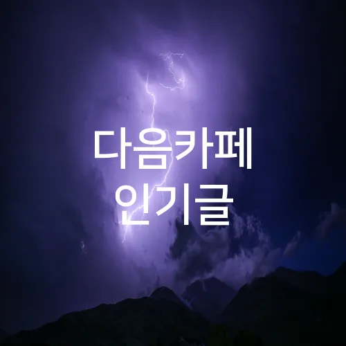 다음카페 인기글