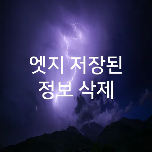 엣지 저장된 정보 삭제