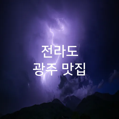 전라도 광주 맛집