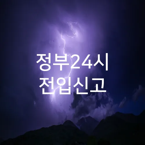 정부24시 전입신고