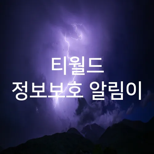 티월드 정보보호 알림이