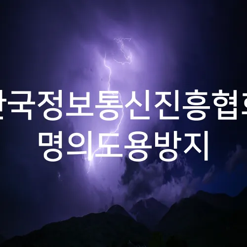 한국정보통신진흥협회 명의도용방지