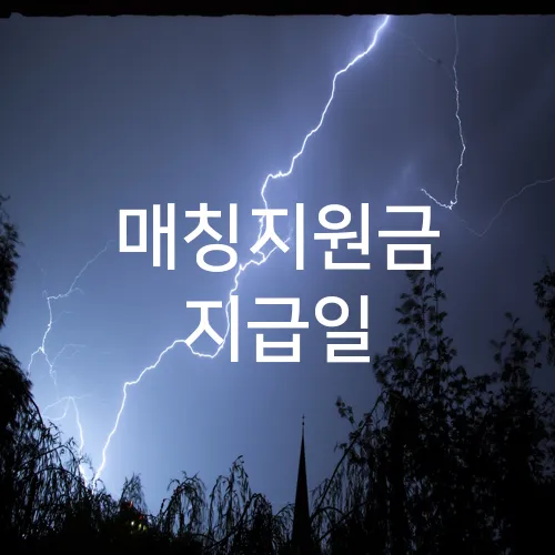 매칭지원금 지급일